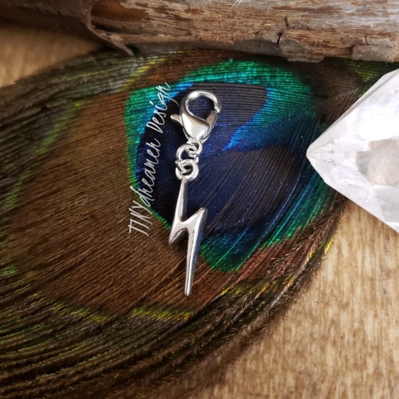 5/$25 Silver Lightning Bolt Charm for Bracelet~Bag~Harry Potter~Witch~Celestial~ - Picture 1 of 11